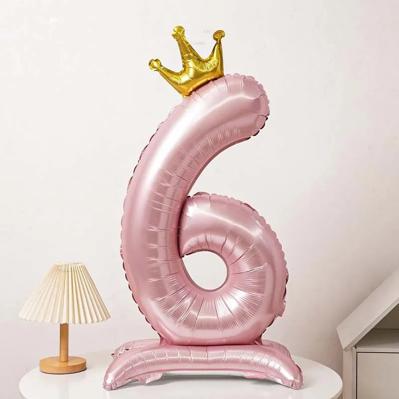 40 Inch Birthday Number Ballons New Girls Princess 10 TH Birthday Blue Crown Balloons Wedding Party Ballons Jumbo Number Balloon
