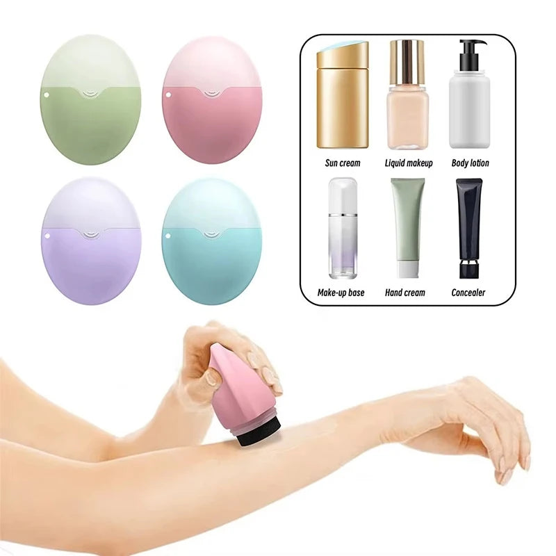 55ml Silicone Suncream Roller Applicator Refillable Oval Isolation Lotion Cream Bottles Stitching Color Cosmetics Tool Travel ﻿