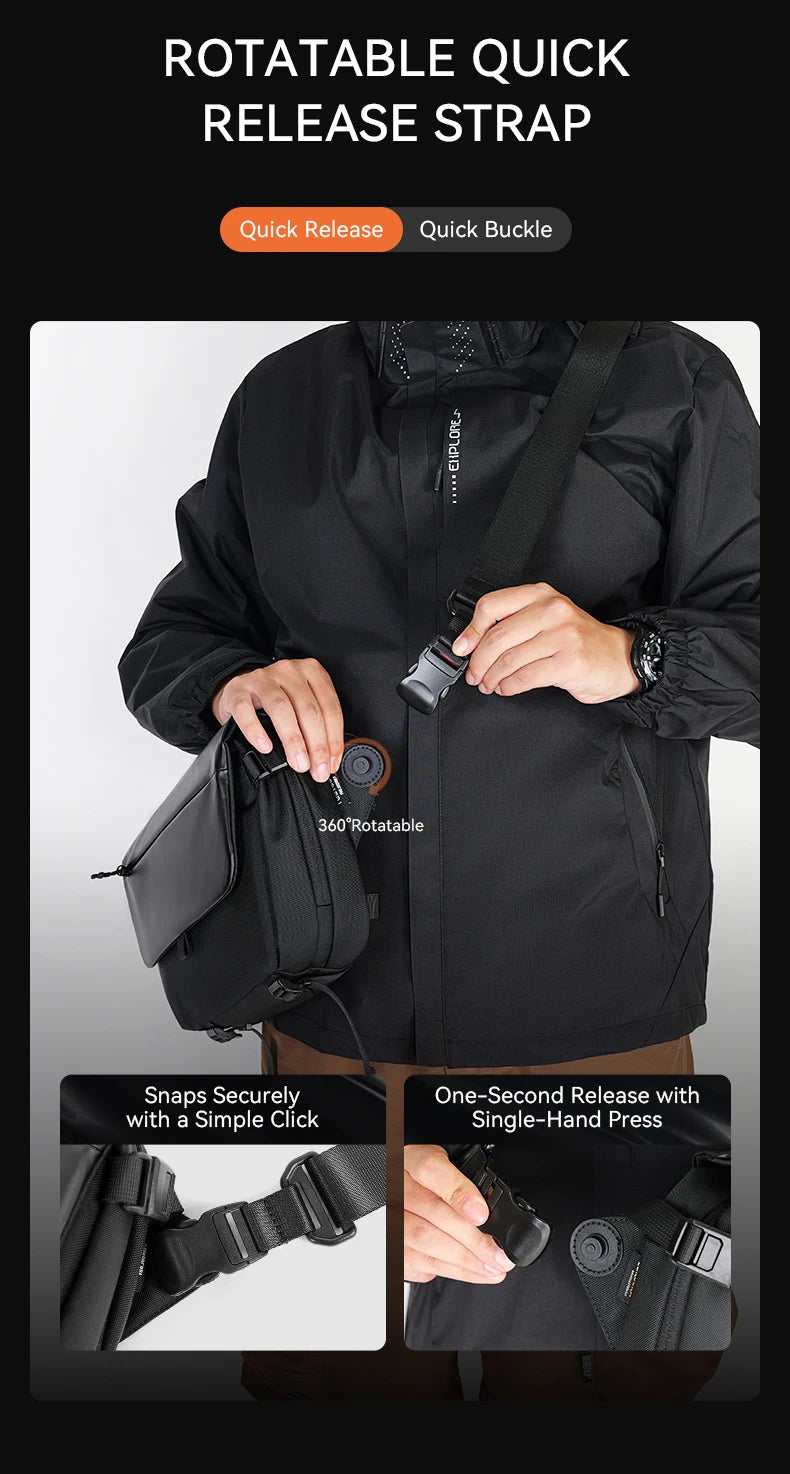 ReeYee A6 4.5L Large Sling Bag, Durable Cordura Waterproof Crossbody Pack, Smart Organization Anti-Theft Shoulder Bag