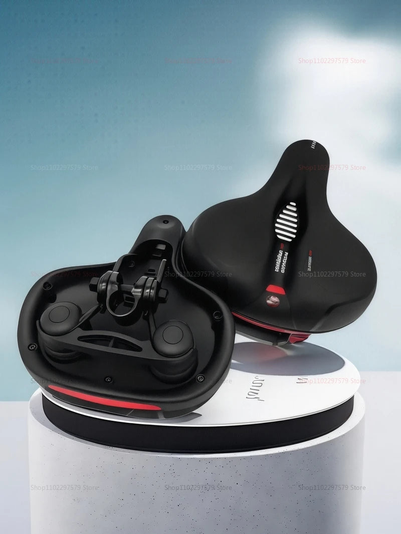 Men's Comfortable Breathable Bicycle Saddle MTB Road Bike Crash Absorbing Wide Seat Cushion Light and Comfortable Safety