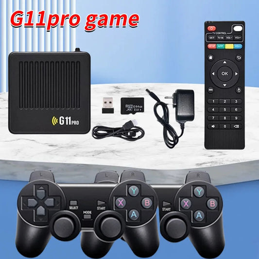 G11 Pro Video Game Box Ultra Low Latency HD Video Game Console 4K HDMI-Compatible Output with 2.4G Wireless Dual Controllers