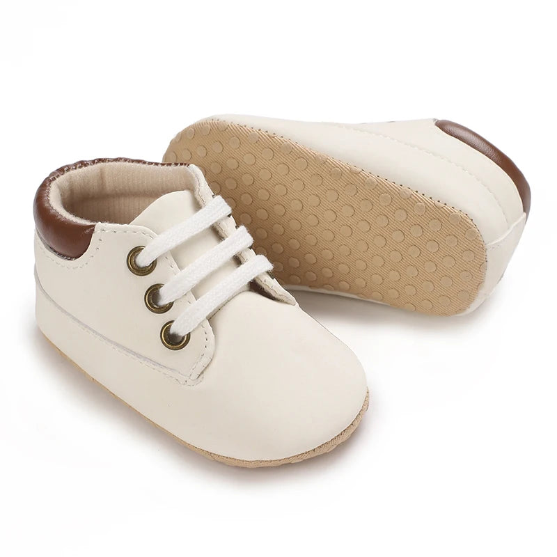 0-18 Months Infant Spring Shoe Newborn Infant Girls and Boys Recreational Baptism Non-Slip Walking Shoe White Soft-soled Sneaker