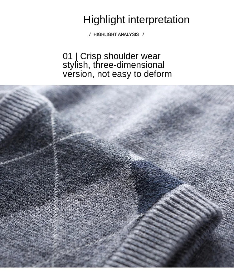 New Autum Fashion Designer Brand Argyle Pullover Diamond Sweater V Neck Knit Vest Men 6% Wool Sleeveless Casual Men Clothing