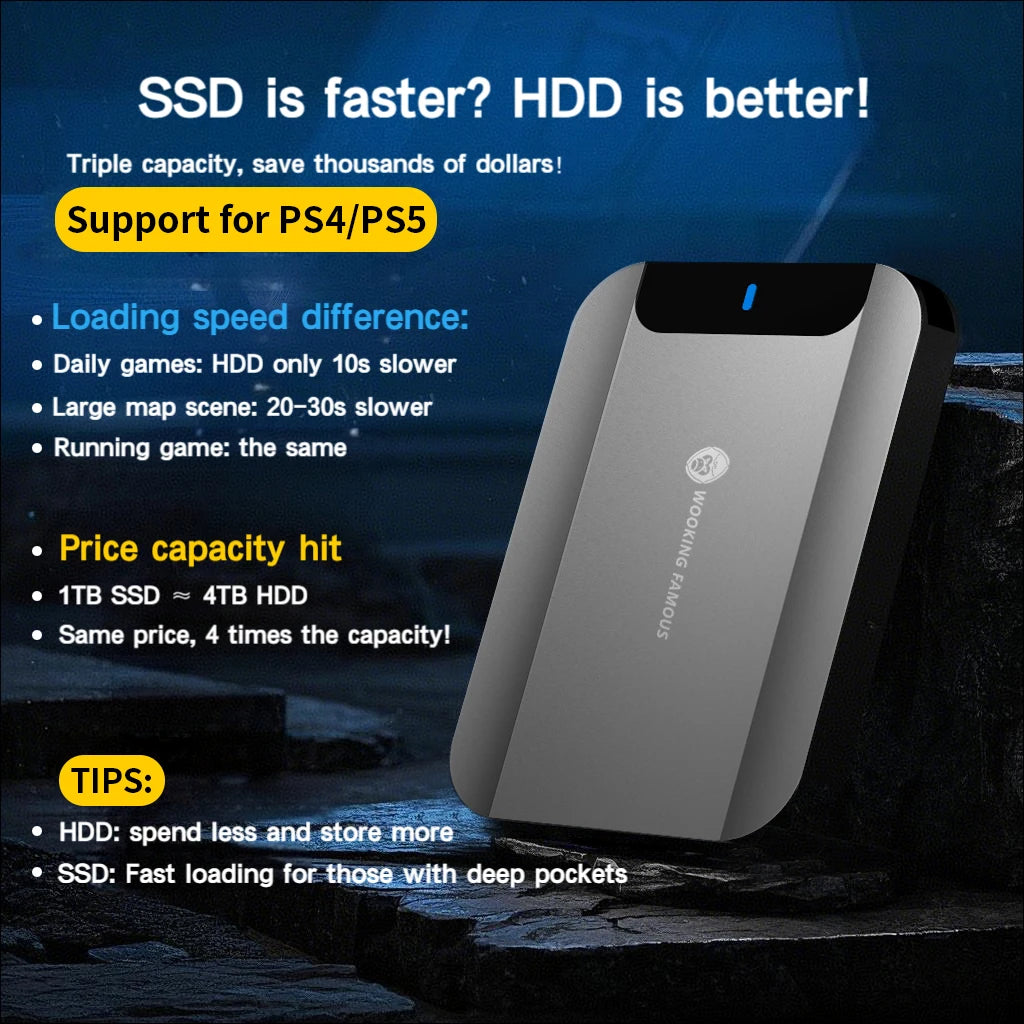 Portable HDD Metal material 5Gbps External Hard Drive 320GB 500GB 1TB LED USB3.0 disco duro exter Compatible for PC/MAC/PS4/PS5