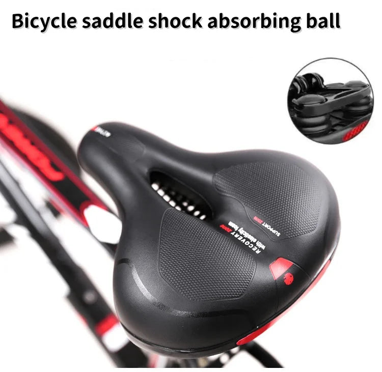 Men's Comfortable Breathable Bicycle Saddle MTB Road Bike Crash Absorbing Wide Seat Cushion Light and Comfortable Safety