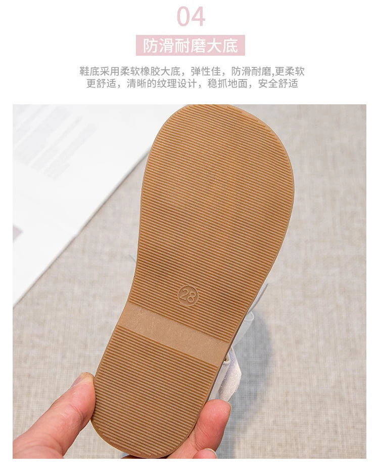 Braided Sandal for Girl Princess Summer Shoe Child Soft Sole Close Toed Butterfly Beach Shoe Kids Casual Shoe Beige Brown Silver