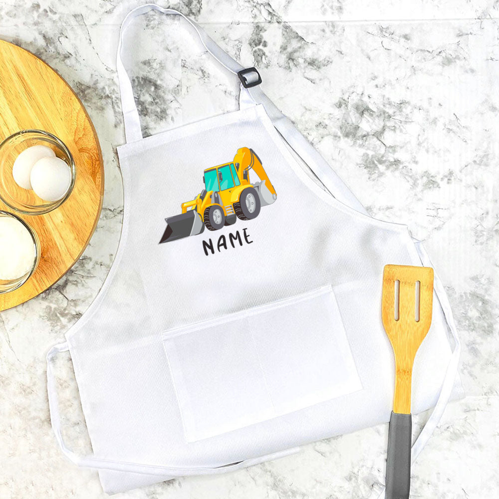 Personalised Apron Child's Fire Truck Name Apron Christmas Birthday Gift Baking Apron Toddler Apron Custom Kids Cooking Apron
