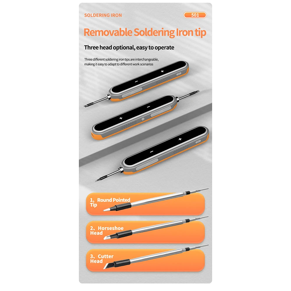 8-15W Type-C Digital Electric Soldering Iron Kit Intelligent Adjustable Temperature Fast Heating Mini Solder Irons Repair Tool