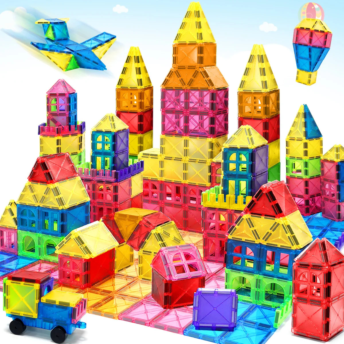 Magnetic Building Blocks Construction Set Montessori Sensory Educational DIY Toy For 3Years+ Old Kids Boys Girls Gifts