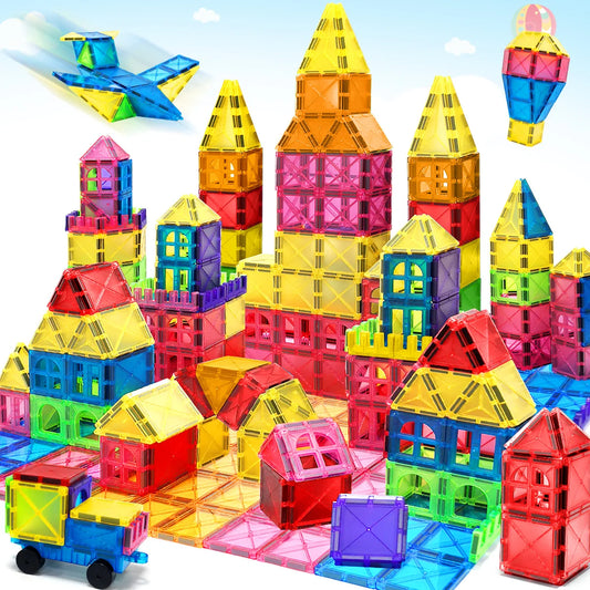 Magnetic Building Blocks Construction Set Montessori Sensory Educational DIY Toy For 3Years+ Old Kids Boys Girls Gifts
