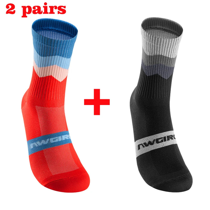 2pairs Professional Cycling Socks Breathable Road Bicycle Socks Men Women Outdoor Sports Racing e Compression Cycling For Women