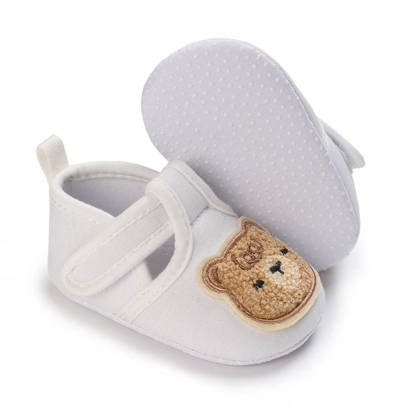 0-18 Months Infant Spring Shoe Newborn Infant Girls and Boys Recreational Baptism Non-Slip Walking Shoe White Soft-soled Sneaker