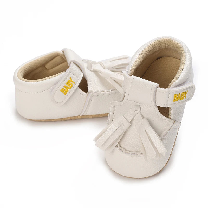 0-18 Months Infant Spring Shoe Newborn Infant Girls and Boys Recreational Baptism Non-Slip Walking Shoe White Soft-soled Sneaker