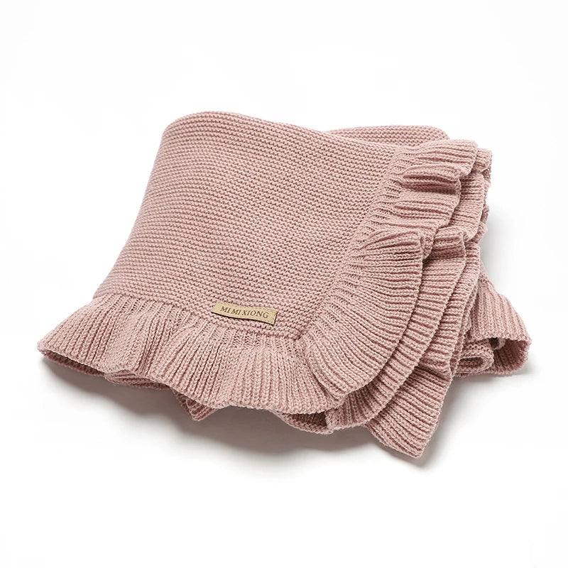 Baby Blankets 90*70cm Knitted Newborn Boys Girls Solid Stroller Swaddle Wrap Sleepsack Reversible Soft Infantil Receiving Quilts