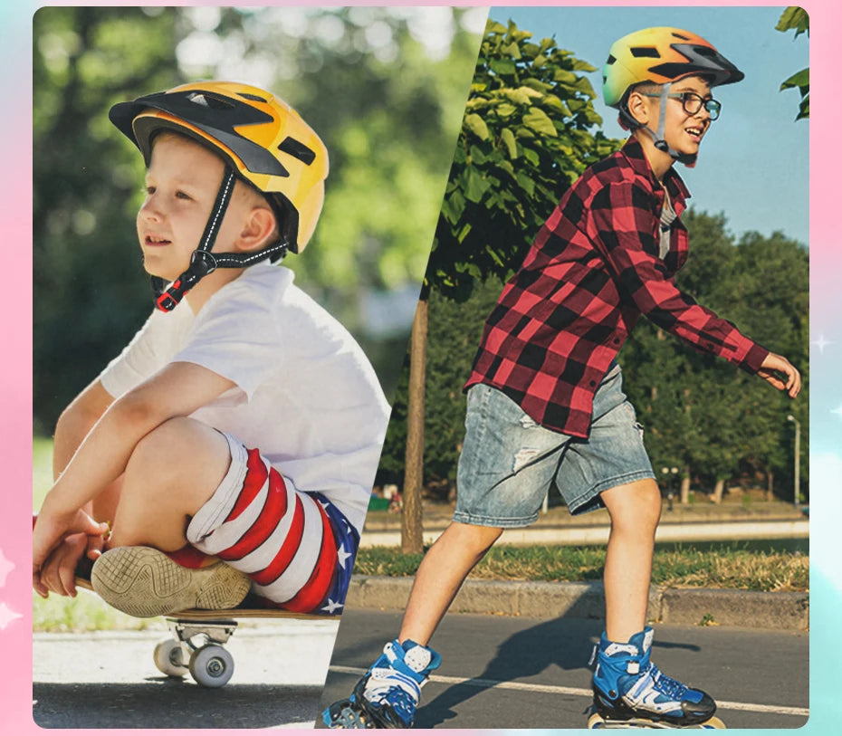FUNWICT Children Bicycle Helmet Elbow Pads Protective Gear Sports Lightweight Safety Cap Bike Skateboard Roller Skating durable