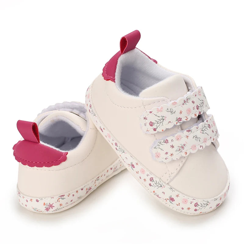 0-18 Months Infant Spring Shoe Newborn Infant Girls and Boys Recreational Baptism Non-Slip Walking Shoe White Soft-soled Sneaker