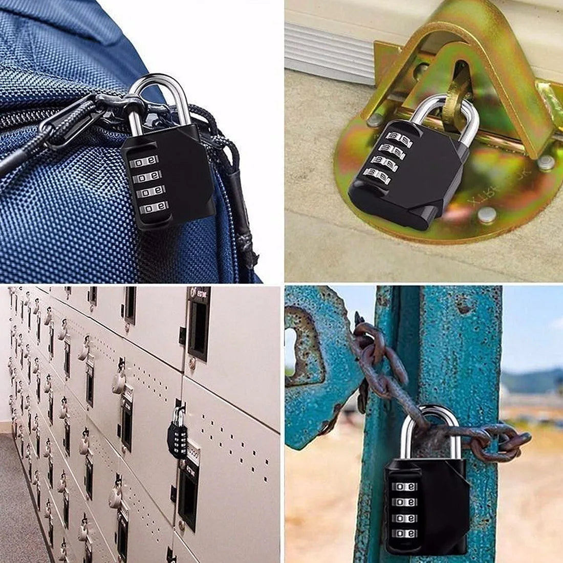 Clearance_1 Pack 4 Digit Combination Lock, Locker Lock, Padlock Outdoor Indoor, Waterproof Design, for School, Gym Or Sports Loc