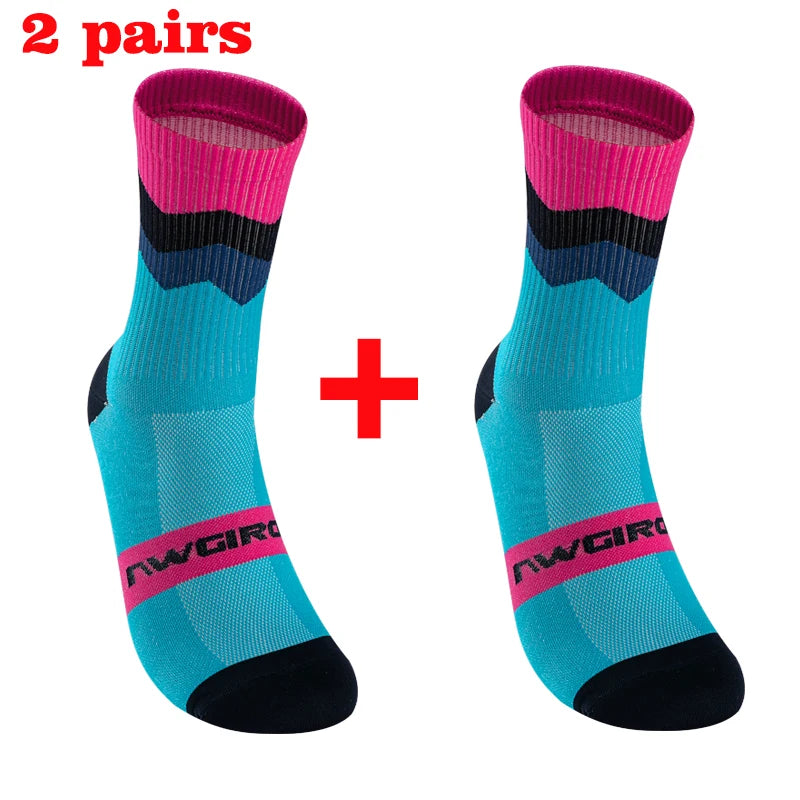 2pairs Professional Cycling Socks Breathable Road Bicycle Socks Men Women Outdoor Sports Racing e Compression Cycling For Women