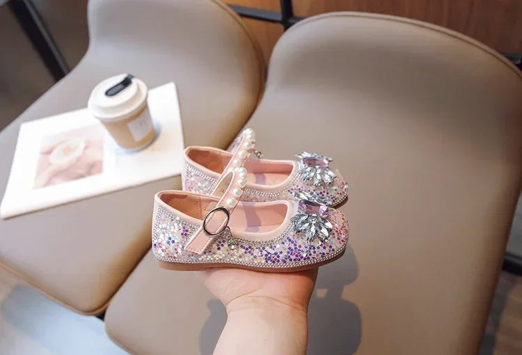 2025 New Fashionable Stylish Princess Crystal Shoes For Girls Children's Dance Kids Shoes Wholesale Medium