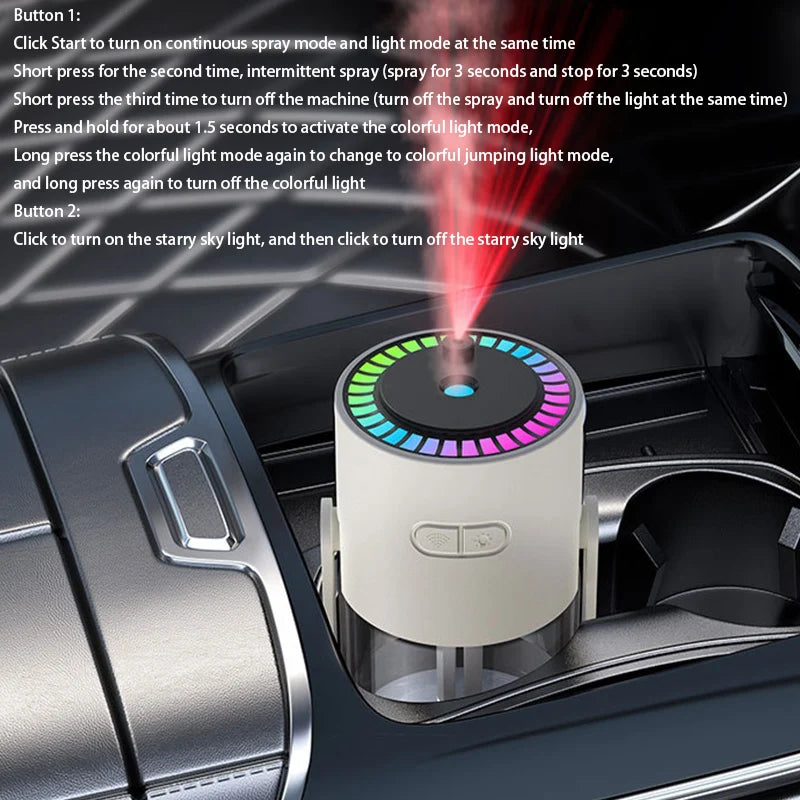 1PC 280ML Air Humidifier Colorful Atmosphere Light Mute Humidification Rotate Creative Colorful Cup Desktop Home Car Humidifier