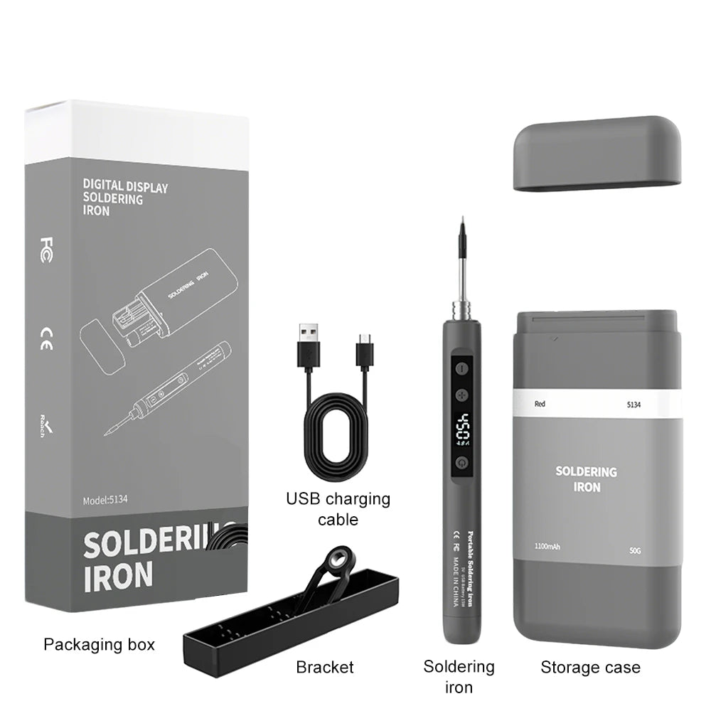 8-15W Type-C Digital Electric Soldering Iron Kit Intelligent Adjustable Temperature Fast Heating Mini Solder Irons Repair Tool