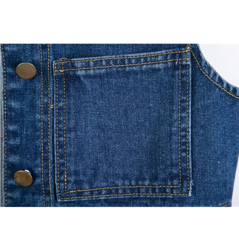 Middle length Denim Vest Women New Spring Autumn Slim Jeans Vest Jackets Female Casual Sleeveless Waistcoats Cowboy Coat Tops