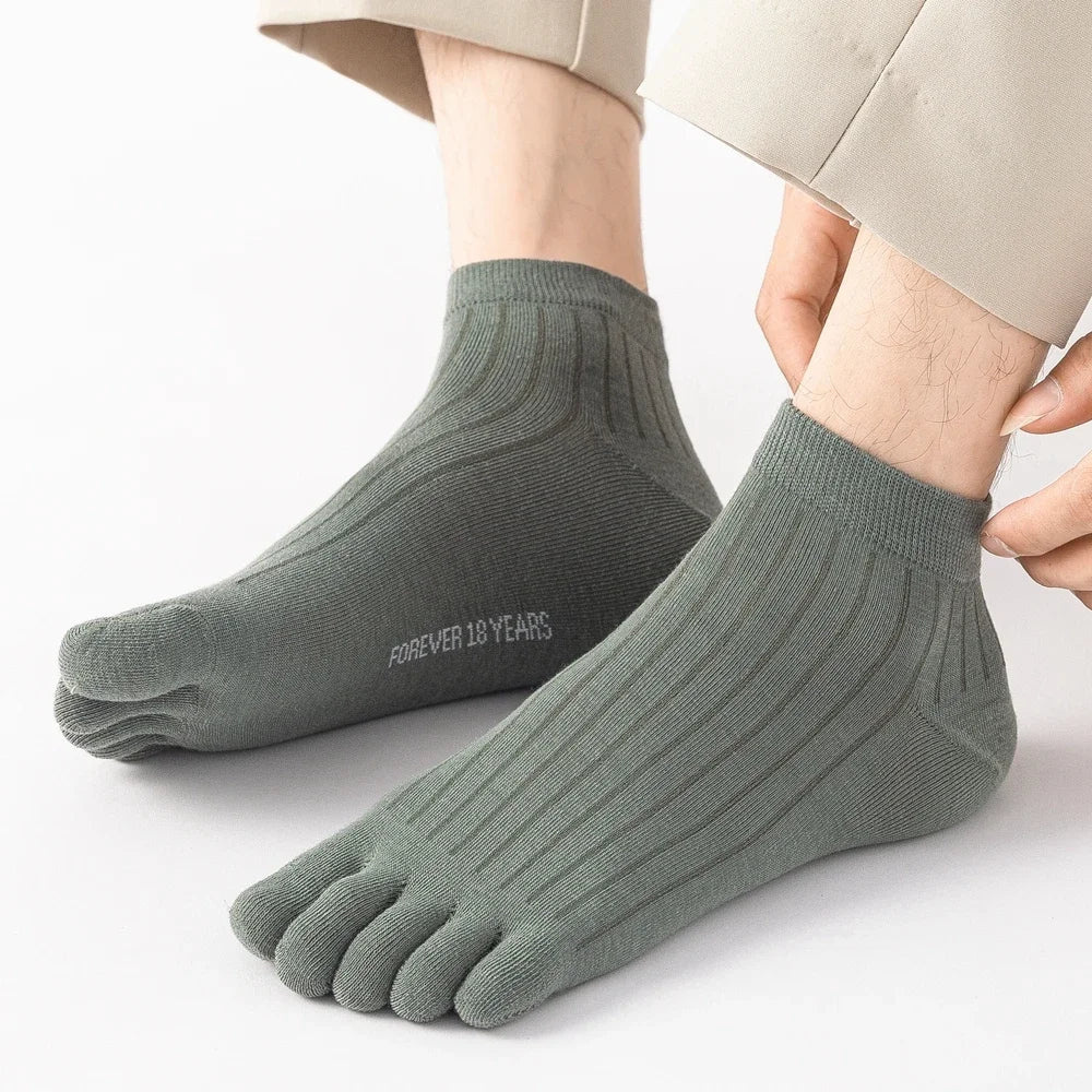5 Pairs Summer Five Finger Socks for Men Thin Cotton Toe Socks with Separate Fingers Low Cut Ankle Sports Socks high quality