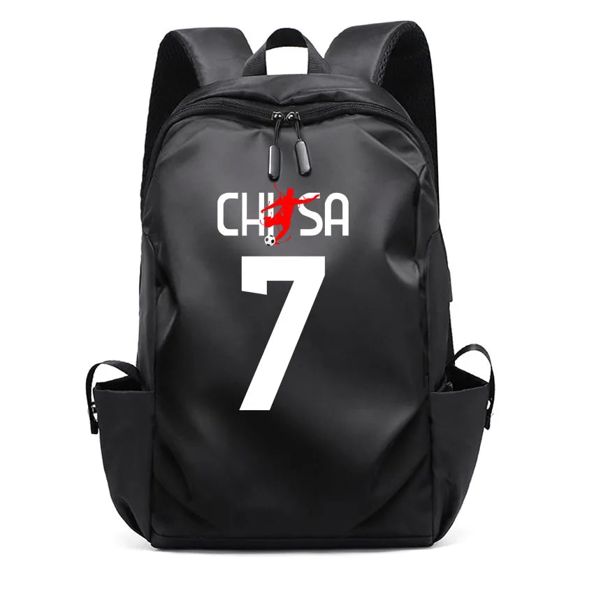 Men Laptop Backpacks Oxford High School Rucksack Boy girl Student Backpack Soccer Superstars DIM RIA Number 22 Printed usb