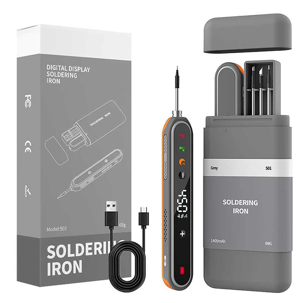 8-15W Type-C Digital Electric Soldering Iron Kit Intelligent Adjustable Temperature Fast Heating Mini Solder Irons Repair Tool