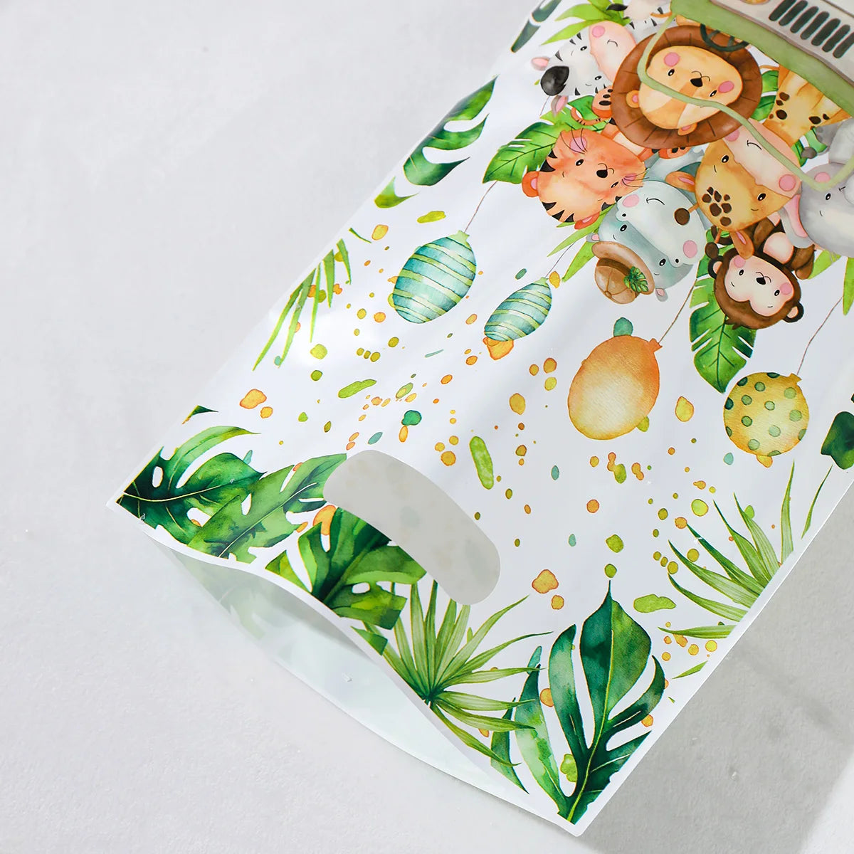 Jungle Animals Party Gift Biscuit Candy Packing Bag Jungle Safari Birthday Party Decor Kids Wild One ﻿Party Supplies Baby Shower