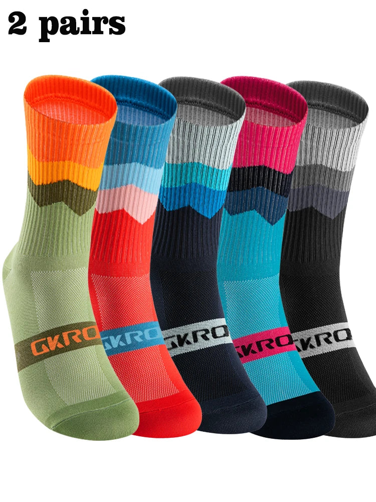 2pairs Professional Cycling Socks Breathable Road Bicycle Socks Men Women Outdoor Sports Racing e Compression Cycling For Women