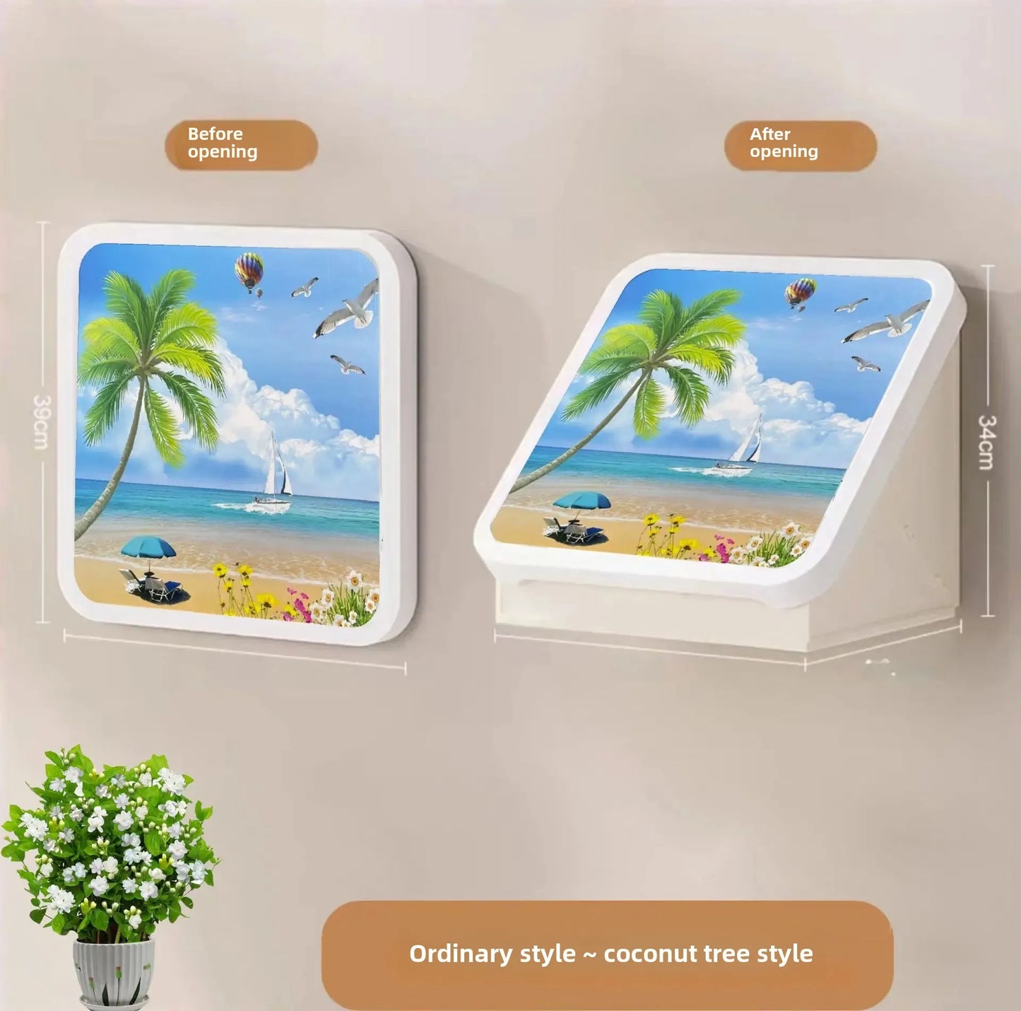 Bathroom Wall Art Storage Box Wardrobe Clothes Hanging Shelf Waterproof No Drilling Foldable Storage Cabinet For Toiletries