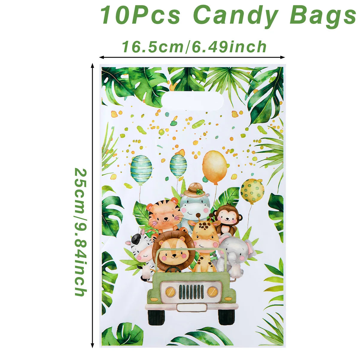 Jungle Animals Party Gift Biscuit Candy Packing Bag Jungle Safari Birthday Party Decor Kids Wild One ﻿Party Supplies Baby Shower