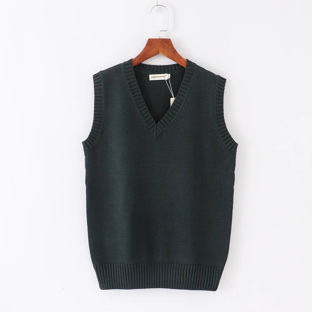 Japanese School JK Uniform Sweater Vest High School Uniform For Girls Boy Cosplay Halloween Winter Anime Vest cute Knitting Coat