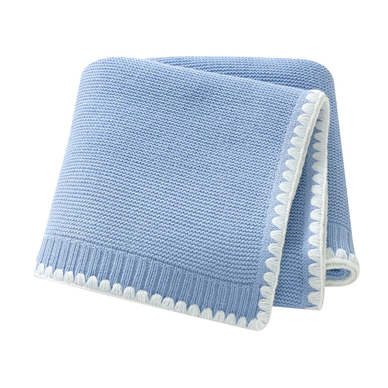 Solid Baby Receiving Blankets for Girl & Boy 90*70cm Knitting Newborn Netural Dual-Use Crib Nap Bedding Sheets Children Cellular