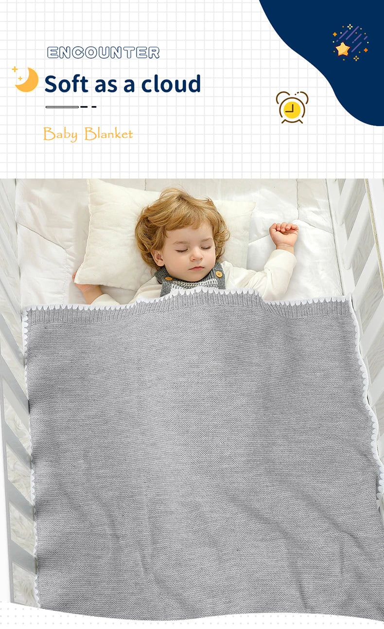 Baby Blankets Knitted Newborn Boy Girl Bedding Quilt 90*70CM Plaid Infant Stroller Swaddle Envelop Wrap Fashion Solid Super Soft