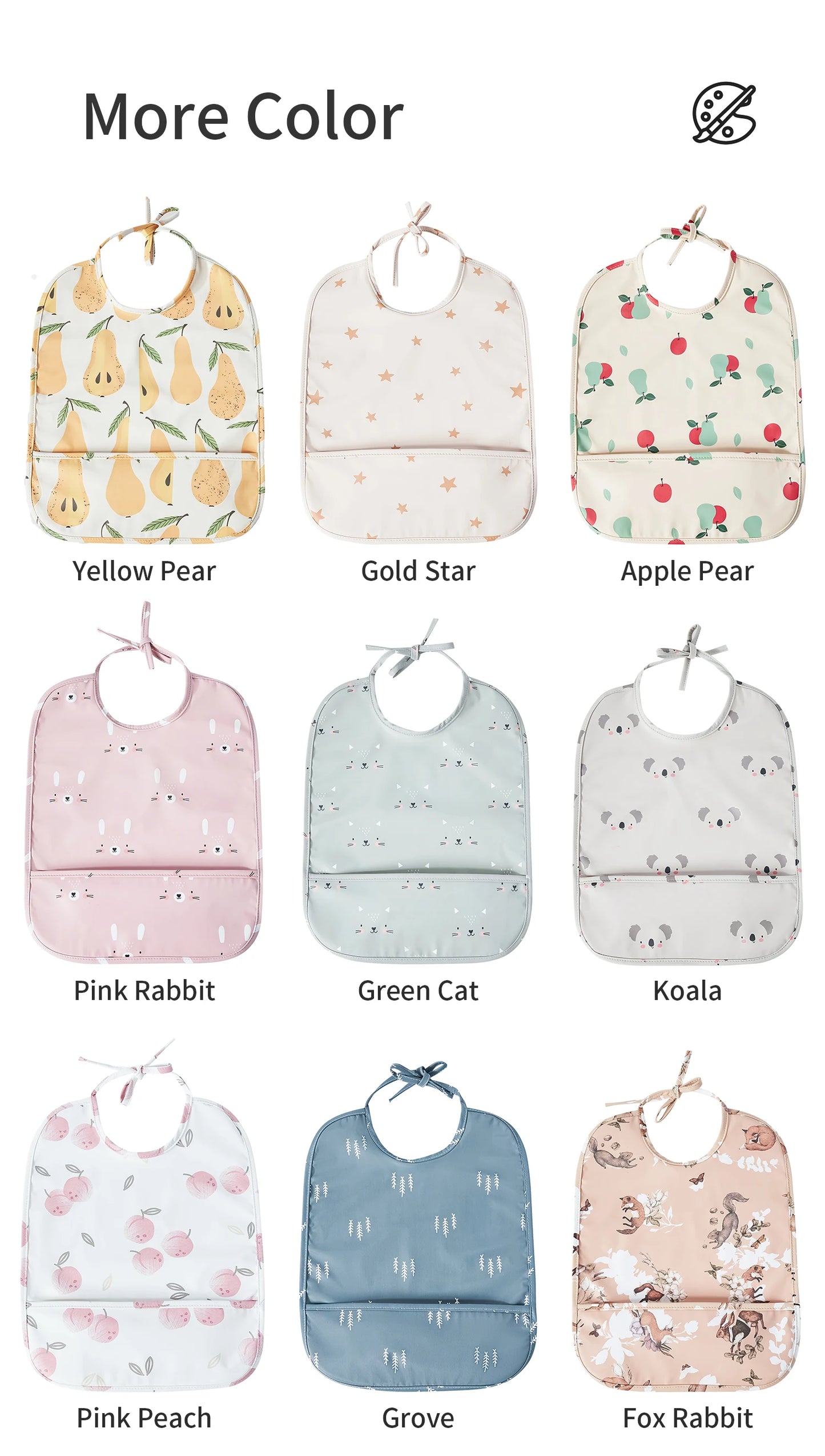INSULAR Baby's Bibs Sleeveless Adjustable Pinny Soft Waterproof PU Cloth Kids Painting Smock Child Eating Apron Danish Style