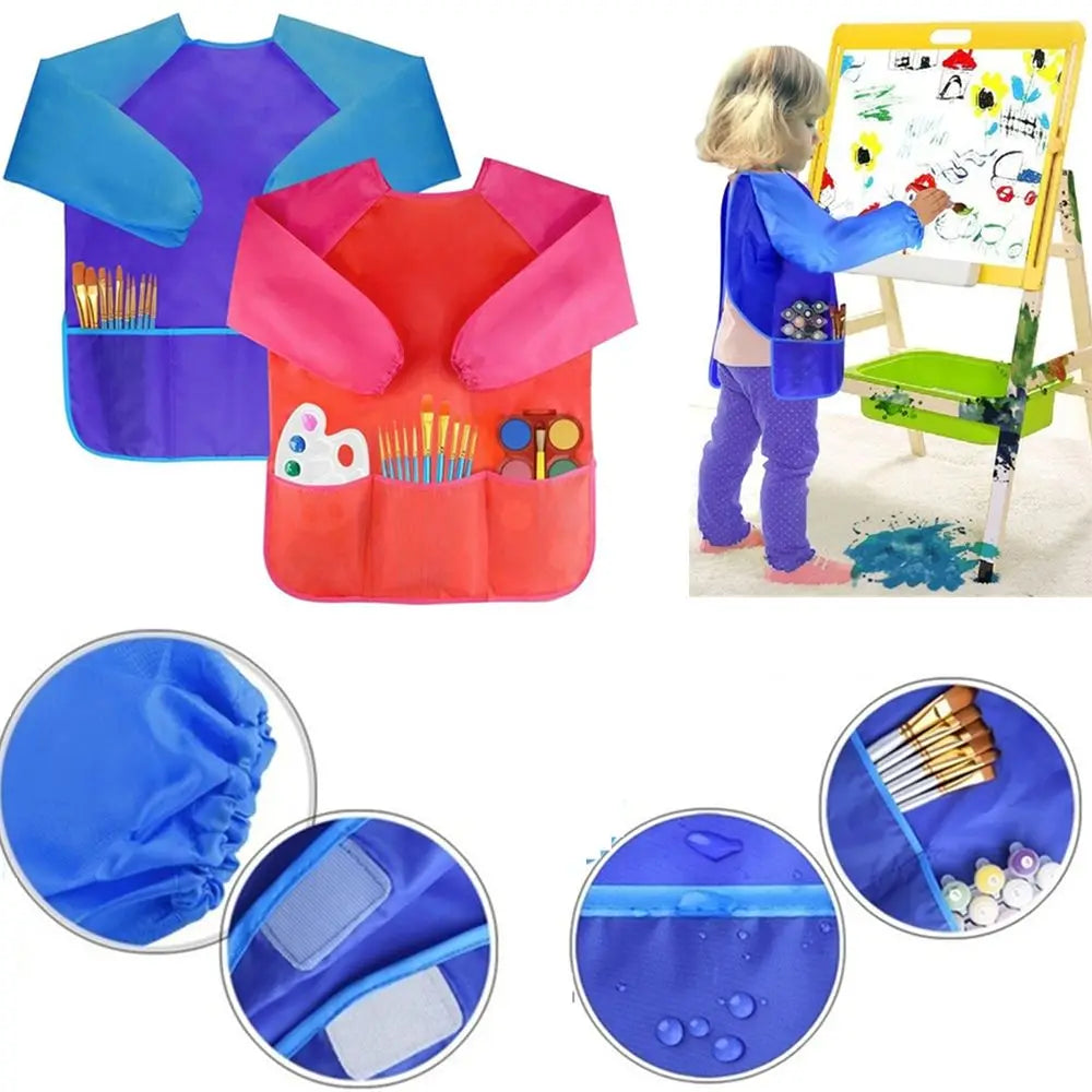 Children Art Baking Craft Kitchen Waterproof Art Kids Painting Apron Cooking Bib