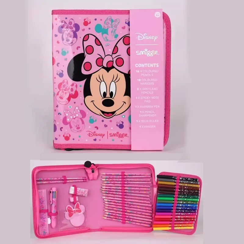 Cartoon Australia Smiggle Disney Minnie Girls Student School Bag Stationery Pen Case Lunch Bag Double Shoulder Backpack Gift