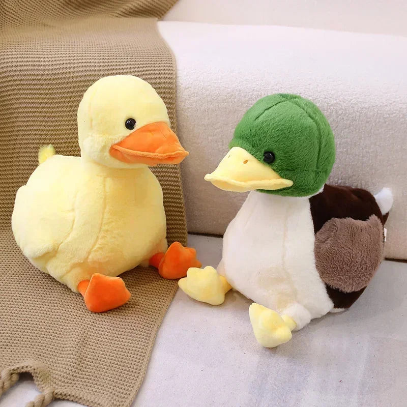 Simulation Small Yellow Duck Kawaii Wild Green Duck Plush Toys  Cartoon Stuffed Animals Dolls Soft Throw Pillow Toys Room Decor