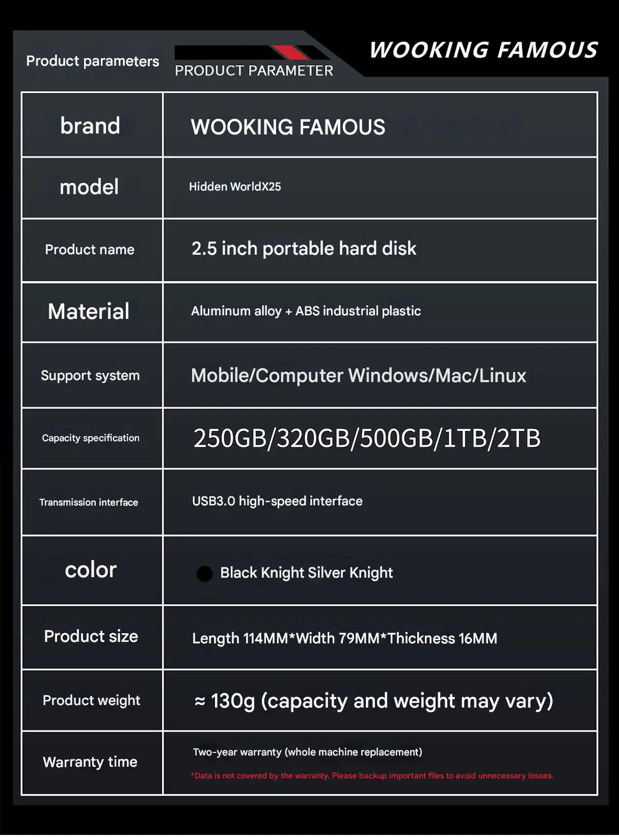 Portable HDD Metal material 5Gbps External Hard Drive 320GB 500GB 1TB LED USB3.0 disco duro exter Compatible for PC/MAC/PS4/PS5