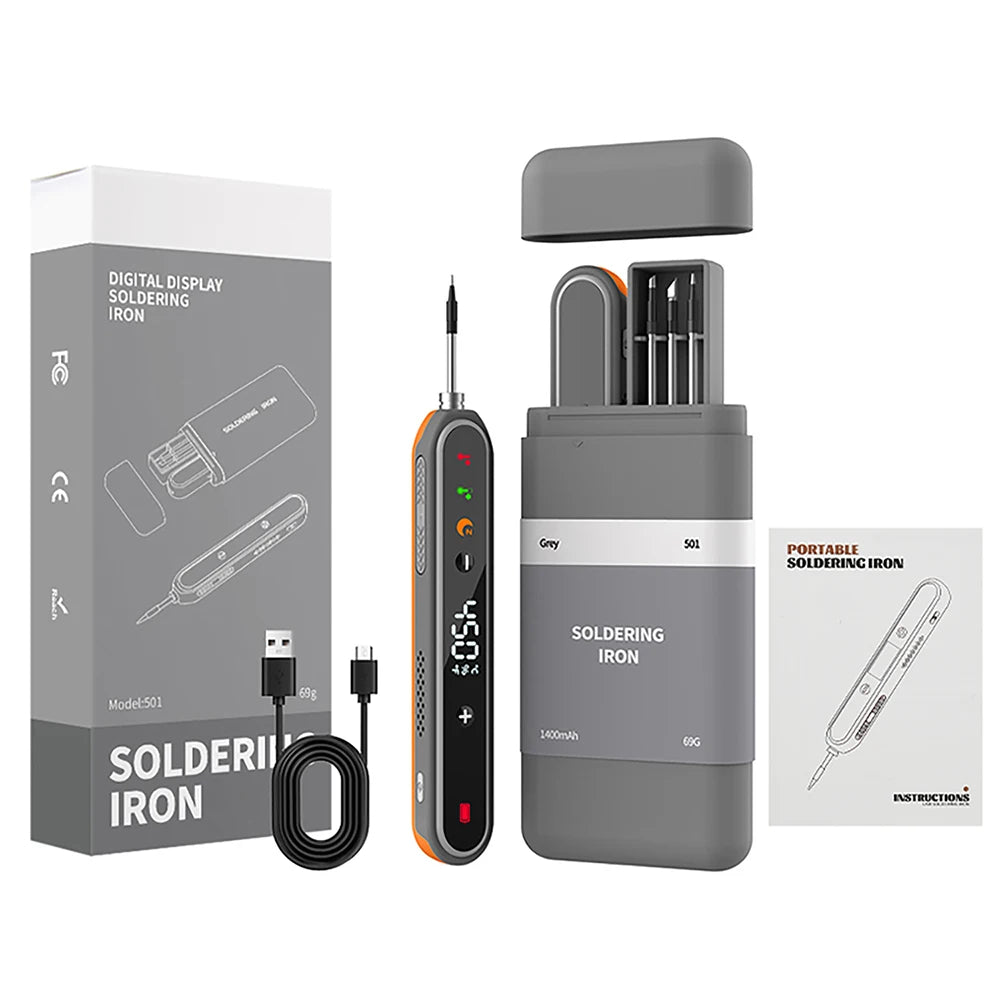 8-15W Type-C Digital Electric Soldering Iron Kit Intelligent Adjustable Temperature Fast Heating Mini Solder Irons Repair Tool