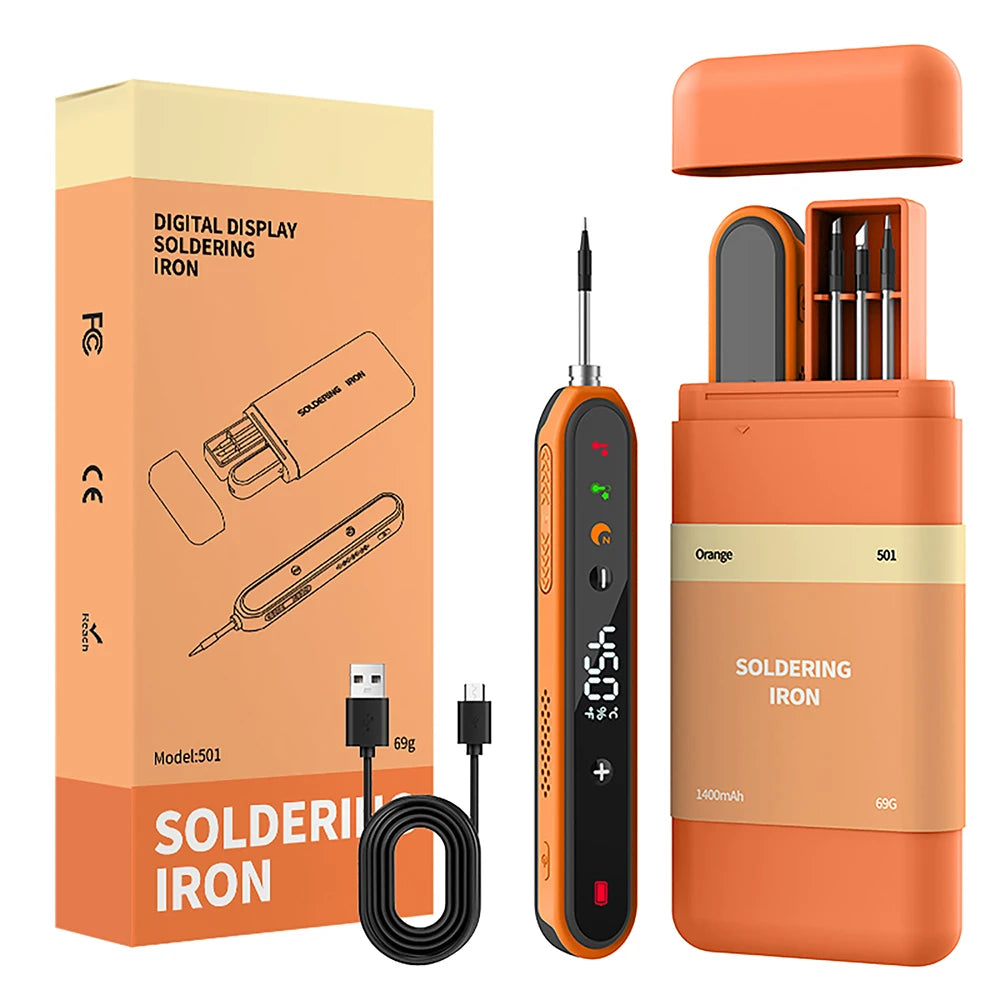 8-15W Type-C Digital Electric Soldering Iron Kit Intelligent Adjustable Temperature Fast Heating Mini Solder Irons Repair Tool
