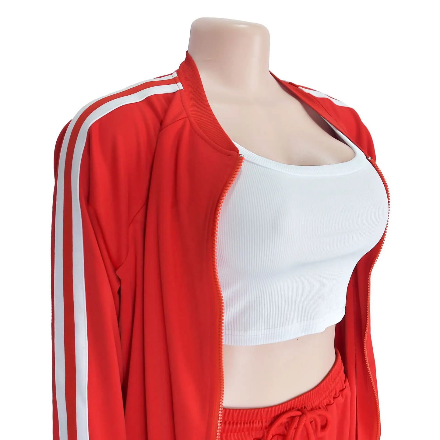 CM.YAYA Women's Set Full Sleeve Striped Coats Top + Short Skirts Spring Active Sporty Street Two 2 Piece Sets Outfits Tracksuit