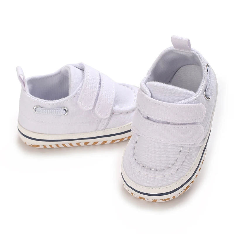 0-18 Months Infant Spring Shoe Newborn Infant Girls and Boys Recreational Baptism Non-Slip Walking Shoe White Soft-soled Sneaker