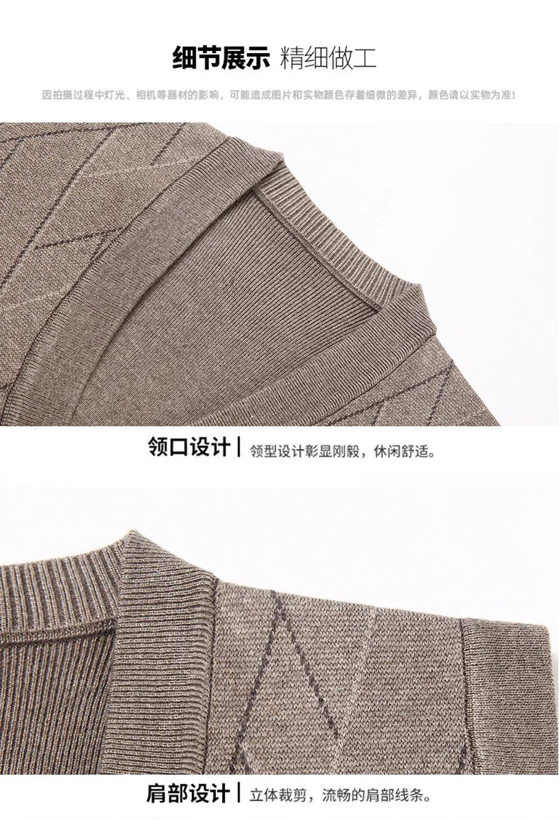 Men's Thickened Casual Sweater Tank Top Autumn and Winter Warm Men's Cardigan Tank Top
