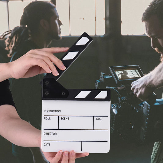 Andoer Compact Size Acrylic Clapboard Clapper Board Dry Erase Director TV Movie Film Cut Action Scene Clapper Board