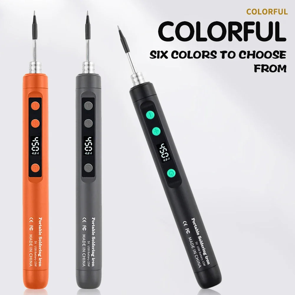 8-15W Type-C Digital Electric Soldering Iron Kit Intelligent Adjustable Temperature Fast Heating Mini Solder Irons Repair Tool