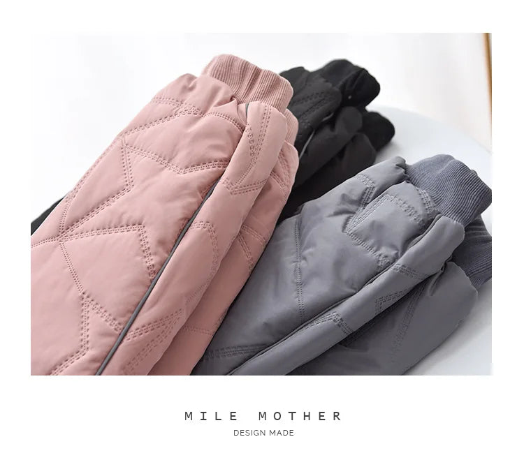 2024 New High quality thick winter warm cashmere kids baby pants Boys Girls children' cotton trousers children jeans1-6Y