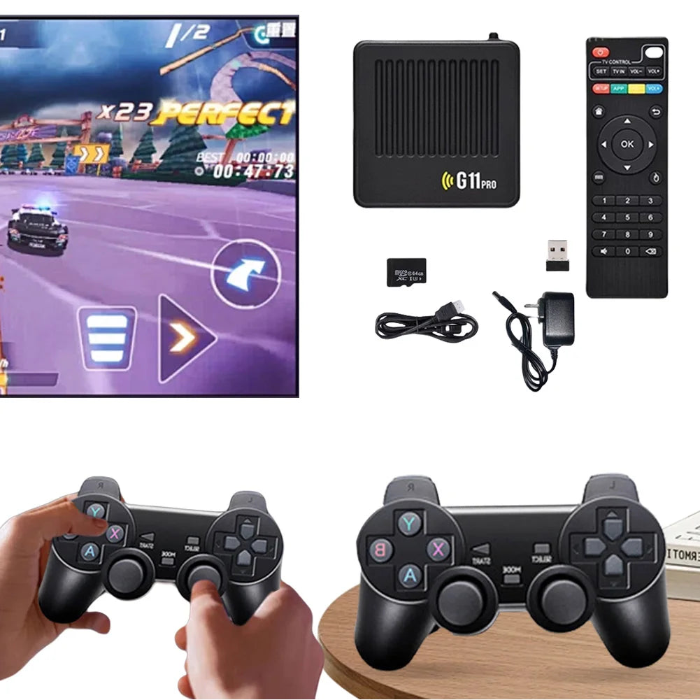 G11 Pro Retro Home Console Built in 10000+ Retro Games Plug and Play 4K HDMI-Compatible Output with 2.4G Wireless Dual Gamepad